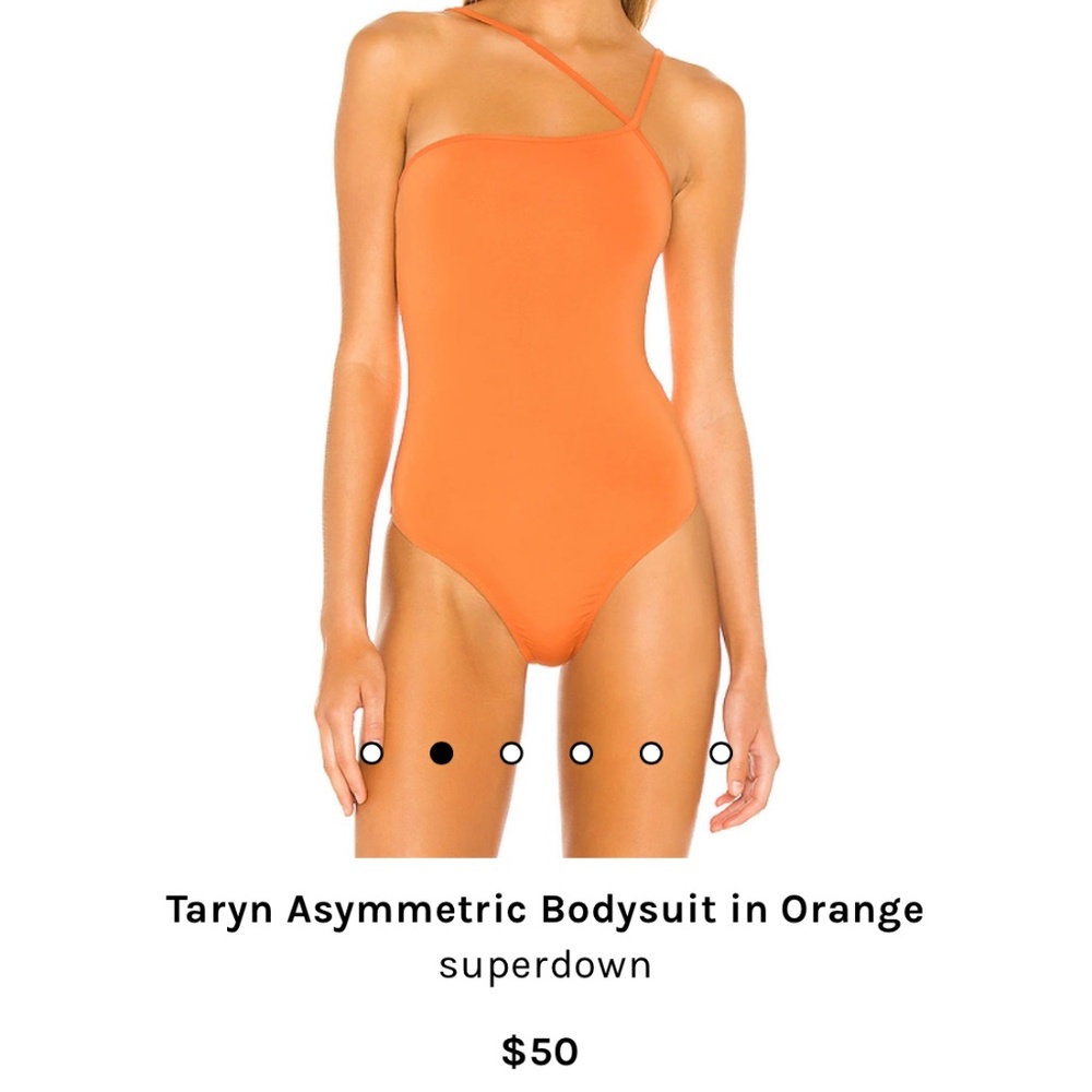 NWOT Taryn Asymmetric Bodysuit in Orange